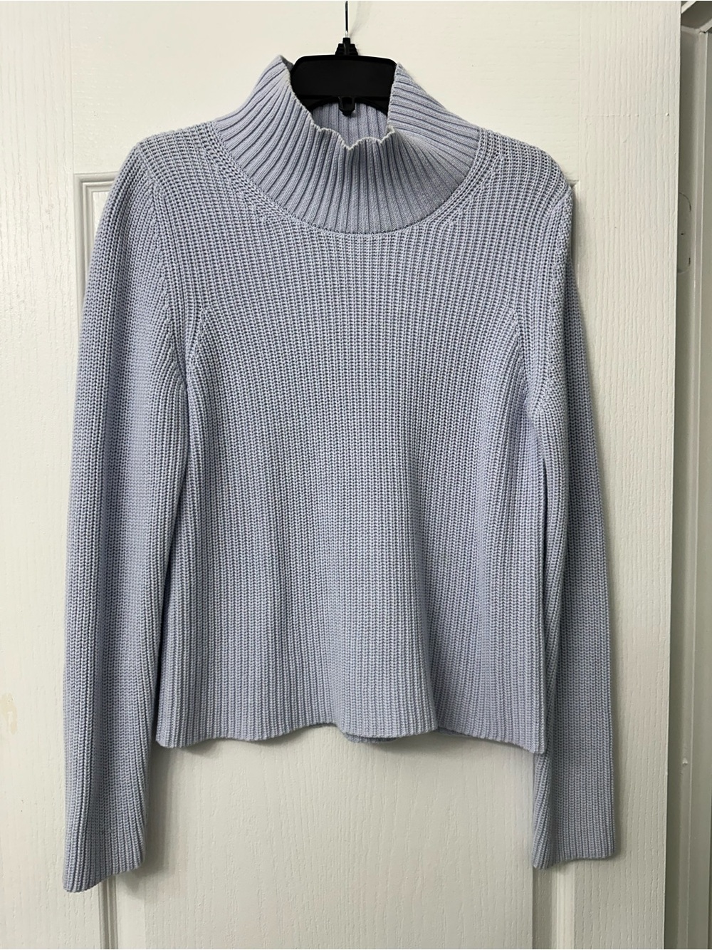 Nordstrom Pale Blue Ribbed Turtleneck Sweater